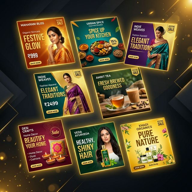 Scroll-stopping graphic design and social media creatives for Indian D2C brands